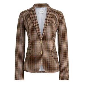 J.Crew Wool Blend Schoolboy Blazer 22W Houndstooth Camel Plus Size NWOT